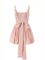 Peach Pink Back-Tie Backless Mini Dress