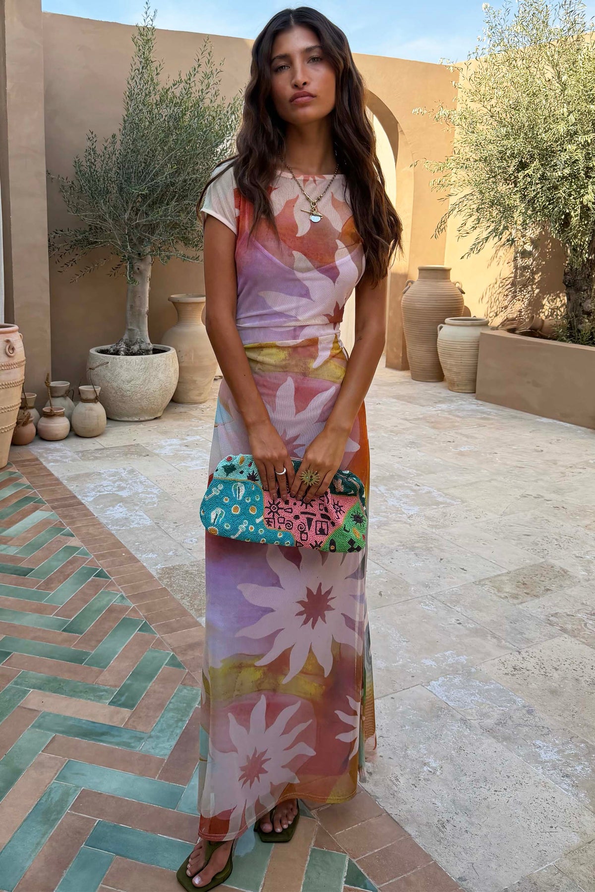 Purple Floral Maxi Dress