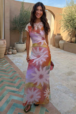 Purple Floral Maxi Dress