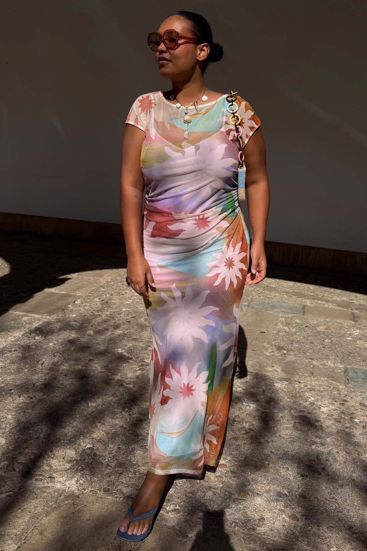 Purple Floral Maxi Dress