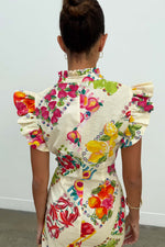 Colorful Fruit Stamps Slip Midi Dress