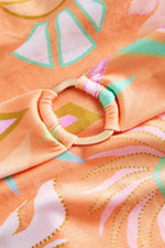 Orange Star Print One-Piece Swimsuit