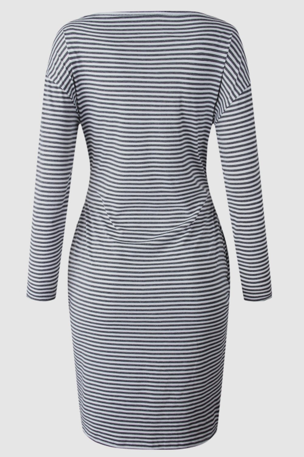 Blue Striped Belt Mini Dress