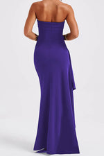 Elegant Bandeau High Slit Maxi Dress