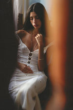 Cream Eyelet Midi Dress