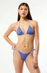 Green Striped Triangle Bikini Sets