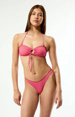 Red Floral Self-Tie Bikini Sets