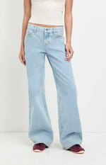 Light Blue Wide-Leg Denim Jeans