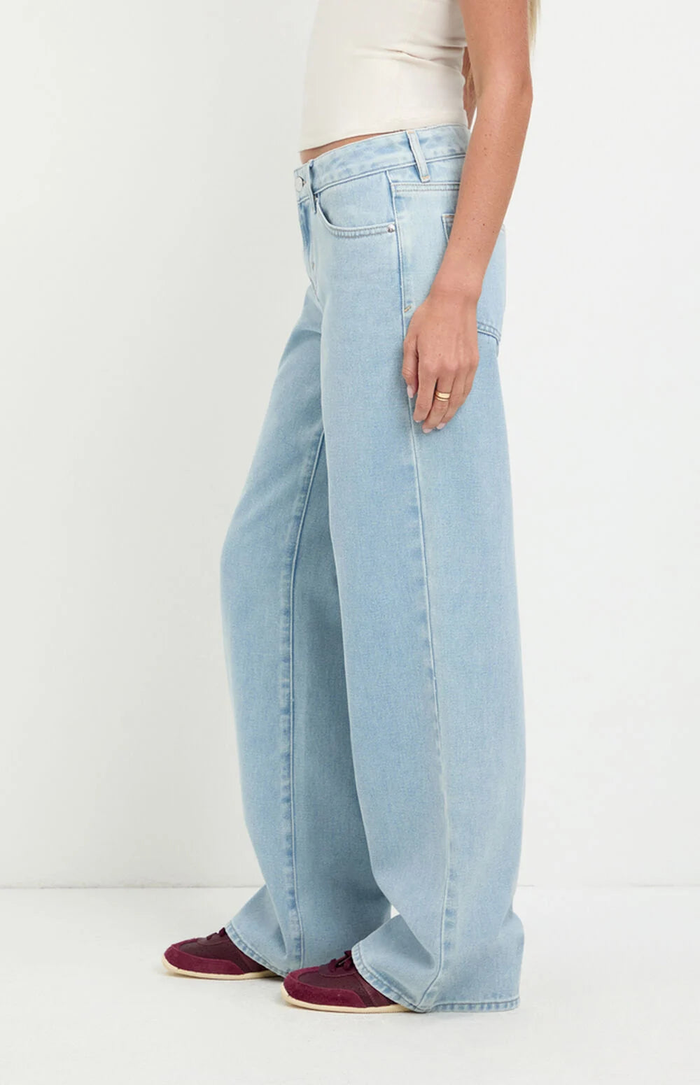 Light Blue Wide-Leg Denim Jeans