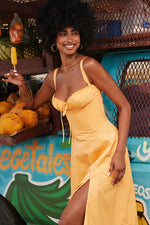 Solid Bustier Slip Midi Sundress