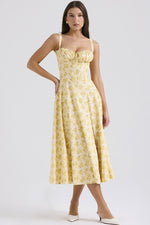 Solid Bustier Slip Midi Sundress