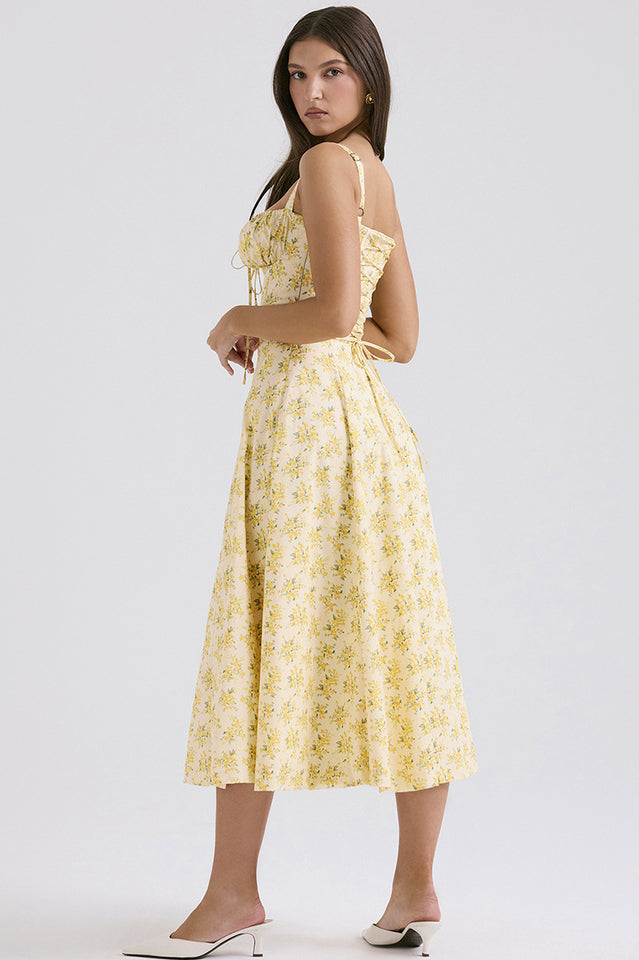 Solid Bustier Slip Midi Sundress
