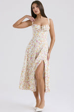 Solid Bustier Slip Midi Sundress