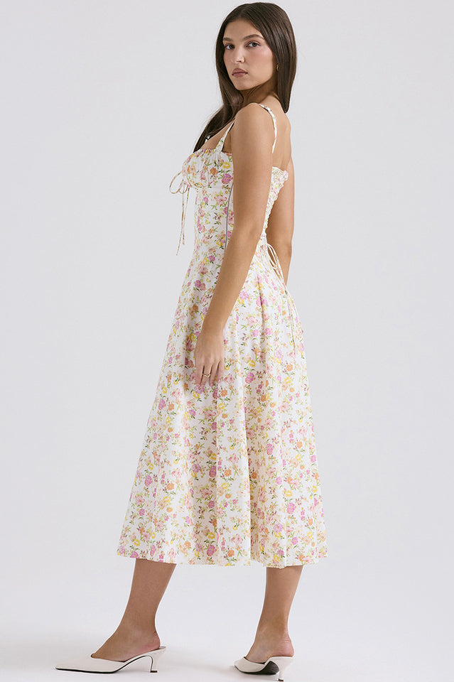 Solid Bustier Slip Midi Sundress