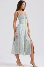 Solid Bustier Slip Midi Sundress