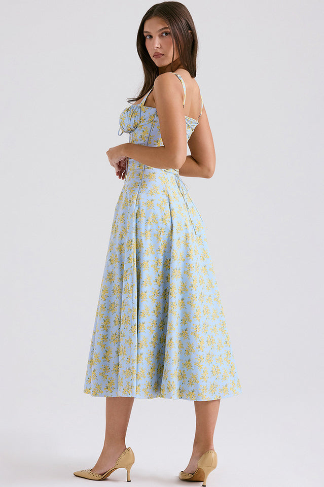 Solid Bustier Slip Midi Sundress