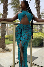 Crochet Knit Bralette and Skirt Set