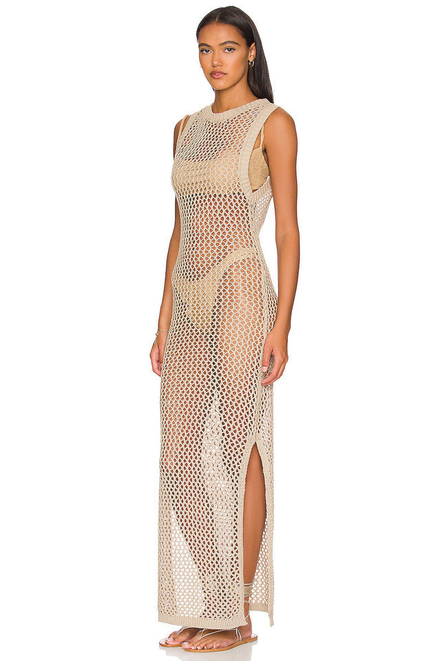 All-Matching Crochet Knit Beach Midi Dress