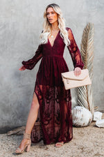 Boho Lace Long Sleeves Maxi Dress