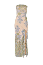 Green Floral Bandeau Maxi Dress