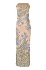 Green Floral Bandeau Maxi Dress