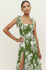 Spring Floral Sleeveless Midi Dress