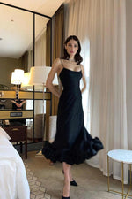 Flounced Hemline Midi Dress