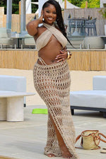 Crochet Knit Bralette and Skirt Set