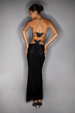 Butterfly Backless Midi Dress