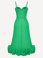 Elegant Ruffled Edge Slip Midi Dress