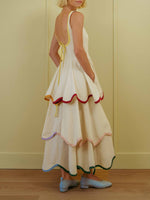 Elegant Tiered Sleeveless Midi Dress