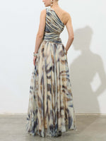 Elegant One-Shoulder Chiffon Maxi Dress