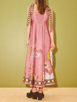 Dusty Pink Shoudler-Tie Maxi Dress