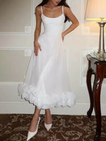 Elegant Ruffled Chiffon Midi Dress