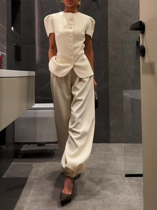 Elegant Vest and Pants Two-Piece Suit Set