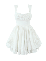 White Sleeveless Layered Mini Dress
