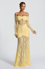 Chic Crochet Lace Off Shoulder Long Sleeves Maxi Dress