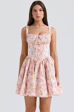White Front Tie Sleeveless Mini Dress