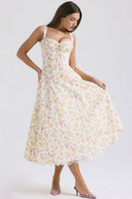 Dainty Floral Slip Midi Sundress