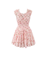 Pink Floral Sleeveless Mini Dress