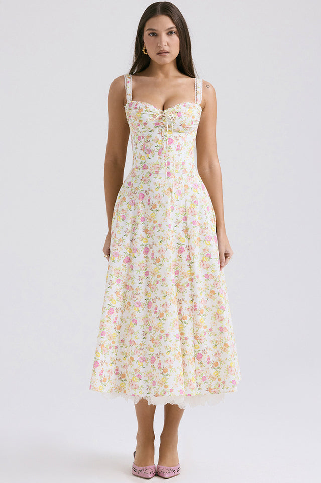 Dainty Floral Slip Midi Sundress