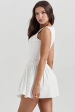 Chic Pleated Waist Mini Dress