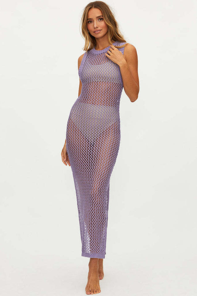 All-Matching Crochet Knit Beach Midi Dress