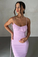 Elegant Ruched Backless Maxi Dress