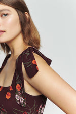 Spring Floral Sleeveless Midi Dress