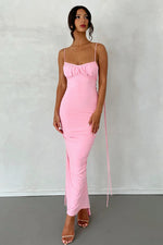 Elegant Ruched Backless Maxi Dress