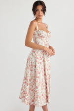 Solid Bustier Slip Midi Sundress