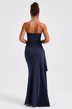 Elegant Bandeau High Slit Maxi Dress
