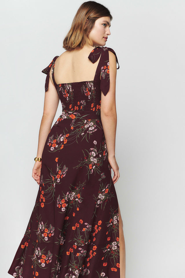 Spring Floral Sleeveless Midi Dress