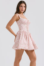 White Front Tie Sleeveless Mini Dress